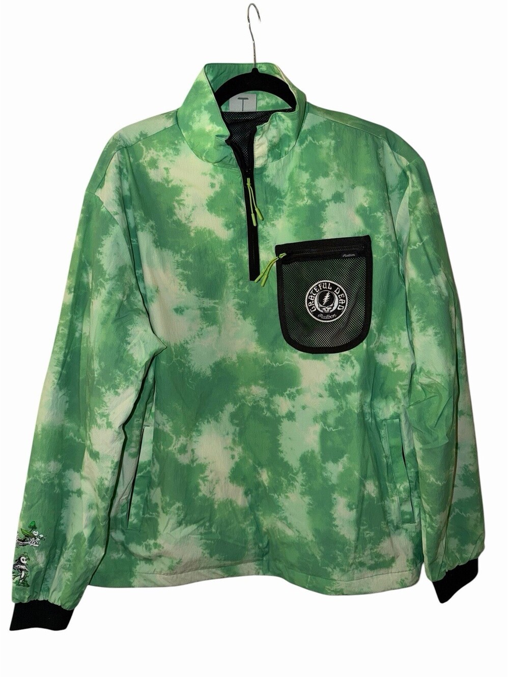 Malbon Grateful Dead Cascade Windshirt 1/4 Zip Windbreaker Men’s Medium L/S